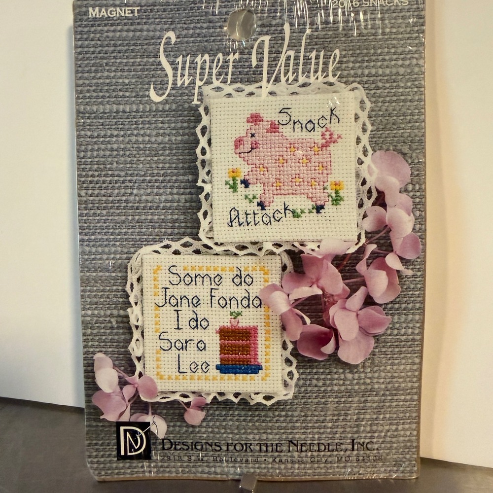 Designs For The Needle Snack Attack Sara Lee Jane Fonda Cross Stitch Pattern New
